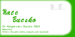 mate bucsko business card