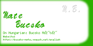 mate bucsko business card